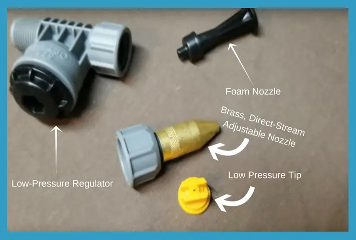 four nozzle diagram for garden sprayer
